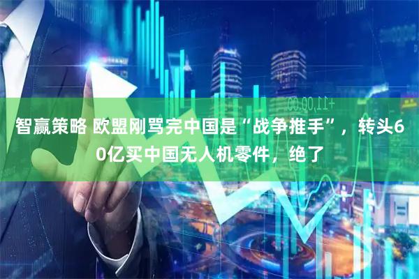 智赢策略 欧盟刚骂完中国是“战争推手”，转头60亿买中国无人机零件，绝了